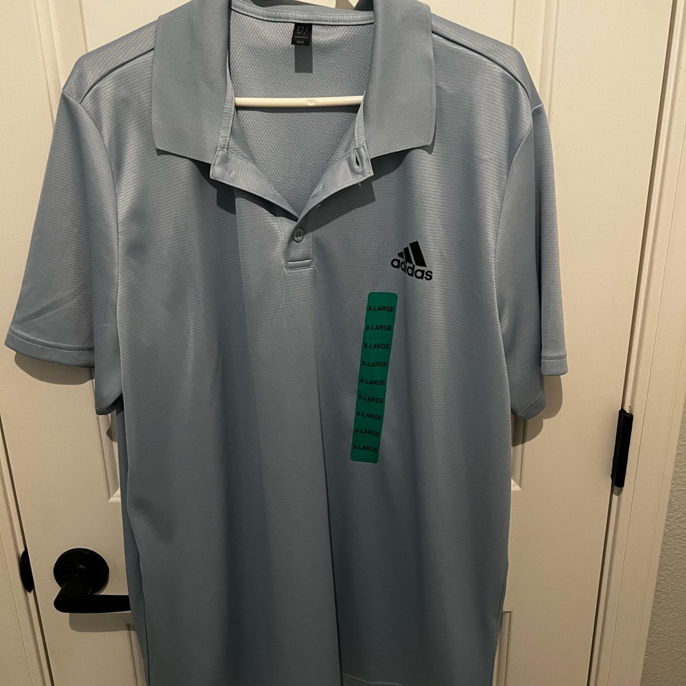 adidas Men's Pale Blue Performance Polo